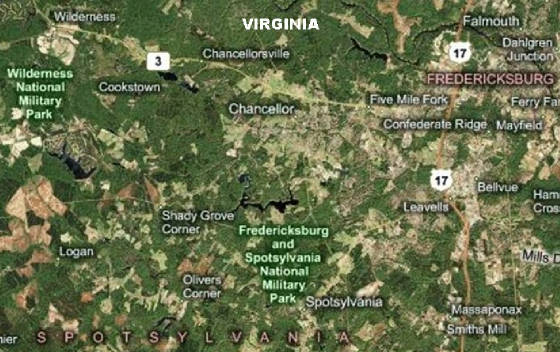 Civil War Battle of Chancellorsville Map