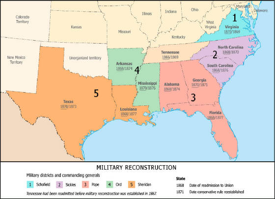 Civil War Reconstruction Map.