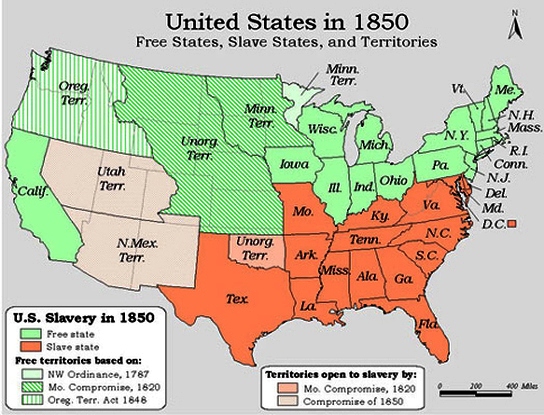 Compromise Of 1850 History Summary Slavery Compromise Map Us