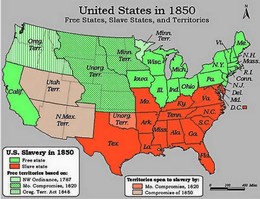 Slavery Compromise Map of 1850 States.jpg