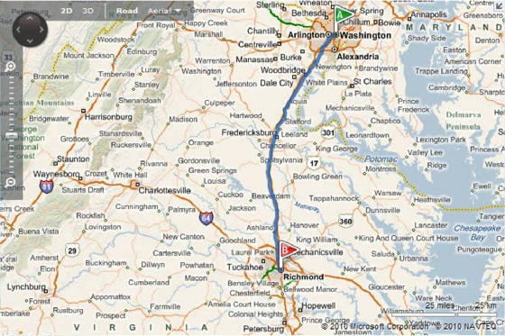 Washington to Richmond Map Microsoft.jpg