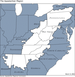 Appalachian Mountains Region Map.gif