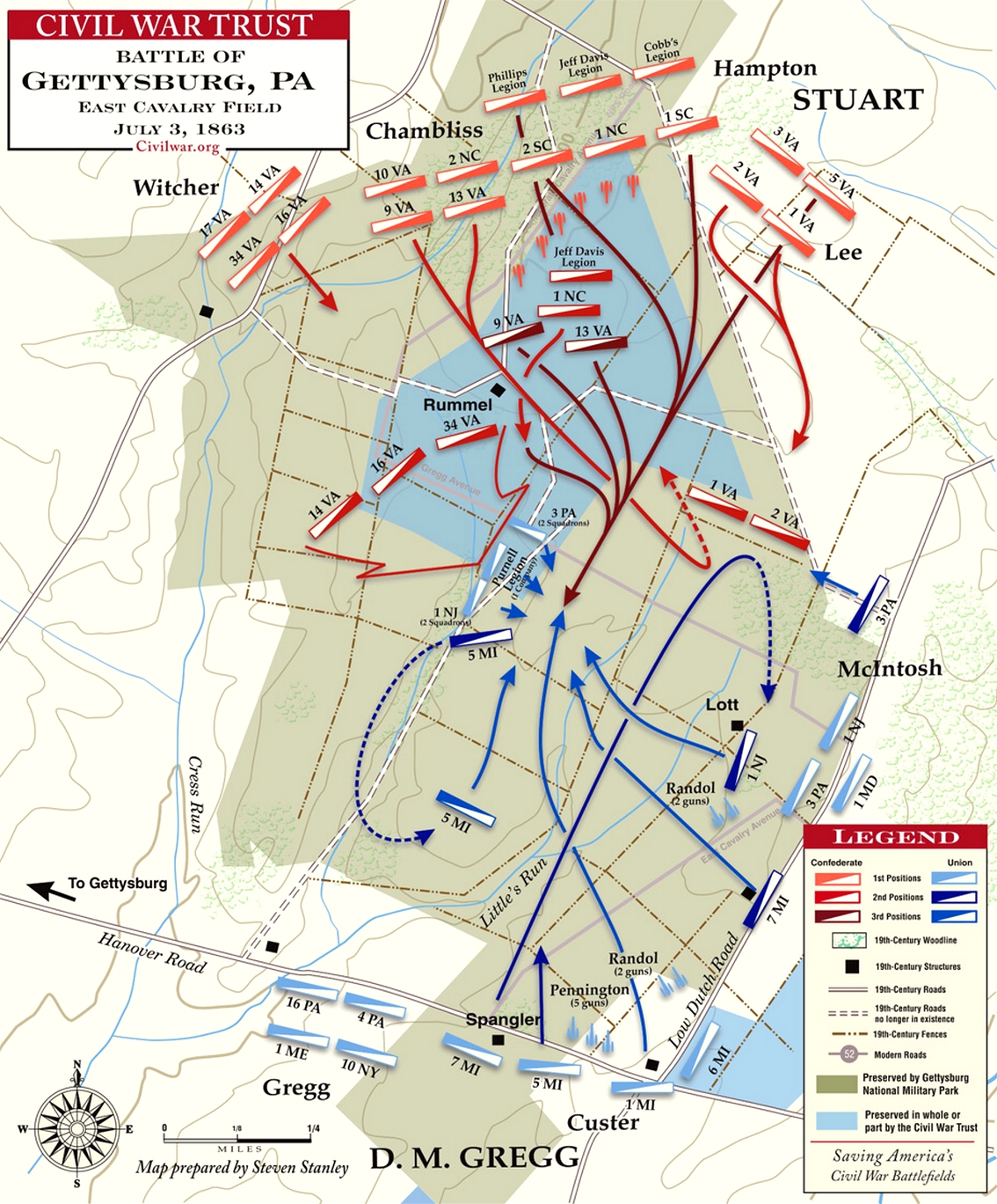 East Cavalry Field, Battle of Gettysburg Map.jpg