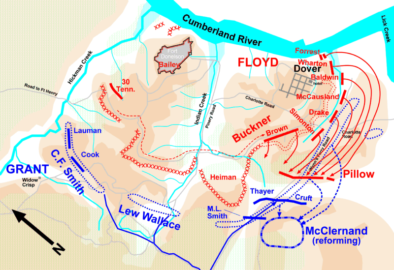 Civil War Fort Donelson Battle Map.gif