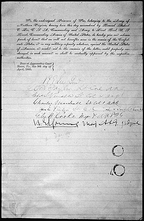 General Robert E. Lee Parole Letter.gif