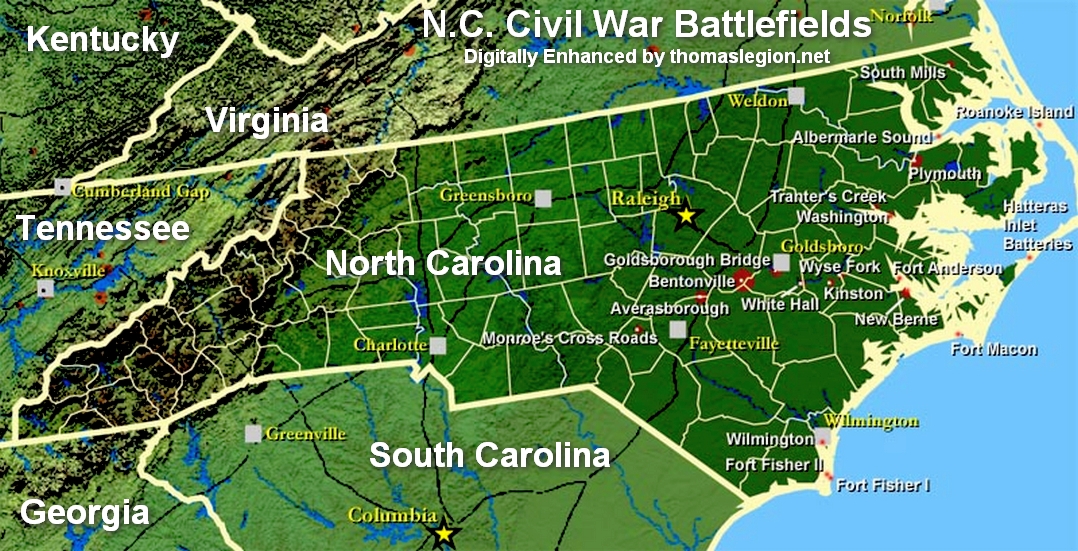 Civil War North Carolina Map.gif