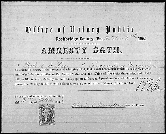 Oath of amnesty General Robert E. Lee.gif