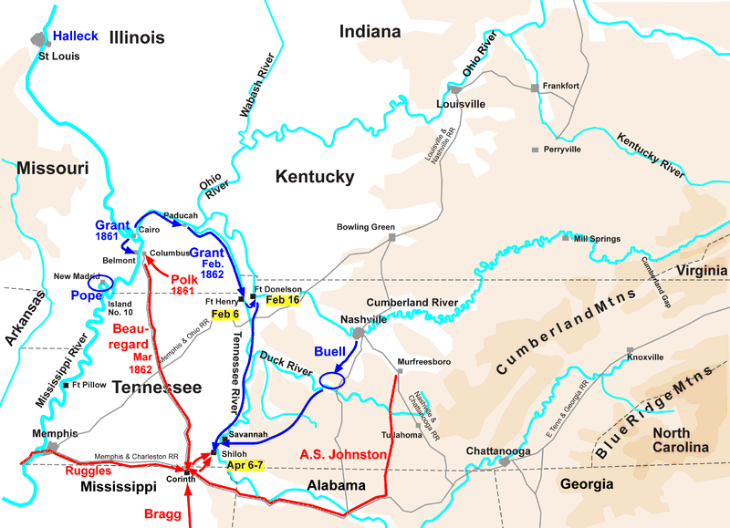 Western Theater Civil War Battle of Shiloh Map.gif
